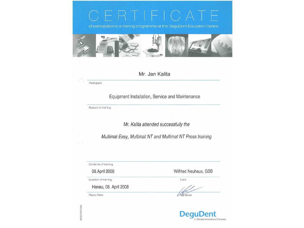 certyfikat degudent