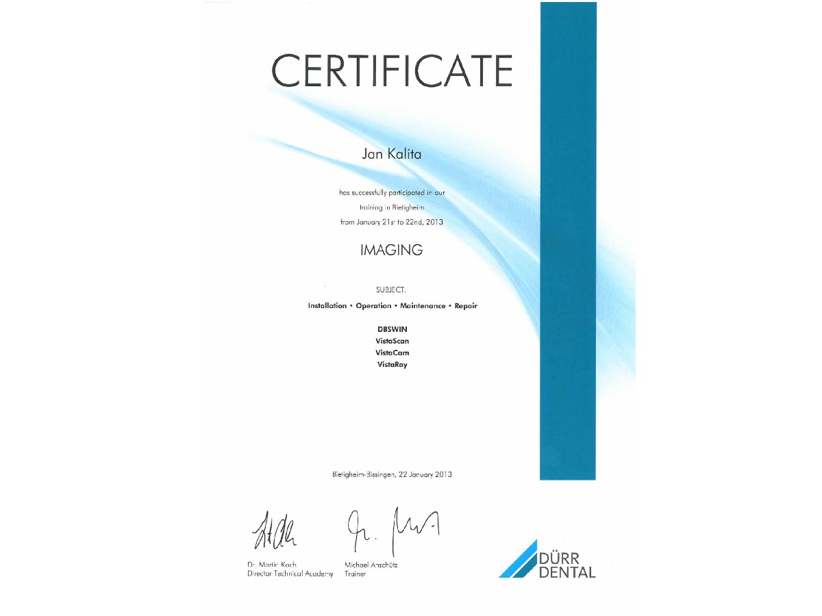 certyfikat durr dental
