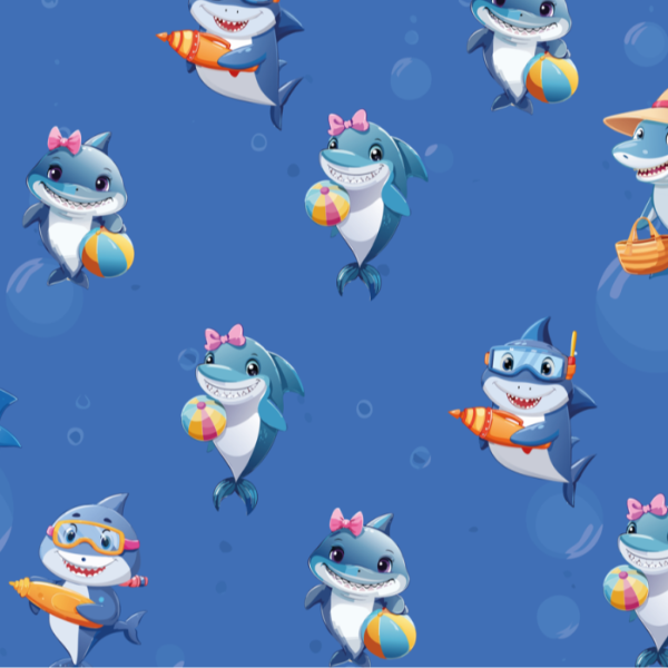 Fartuch do zdjęć punktowych - wzór Rekinki